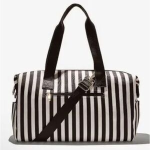 Alice + Olivia Black and White Striped Bag NWT